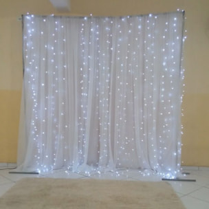 conjunto de luces de cortina con 400 luces led blanco con control remoto de 20 cuerdas