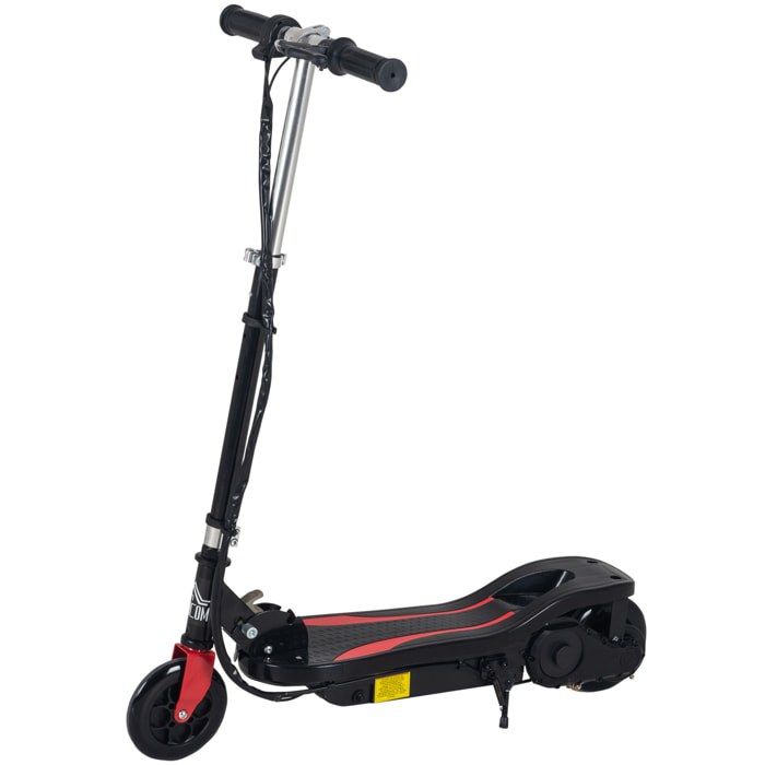 Trottinette électrique pliable enfant 7-14 ans - hauteur réglable - 120W 24V max. 12 Km/h - métal PP rouge noir