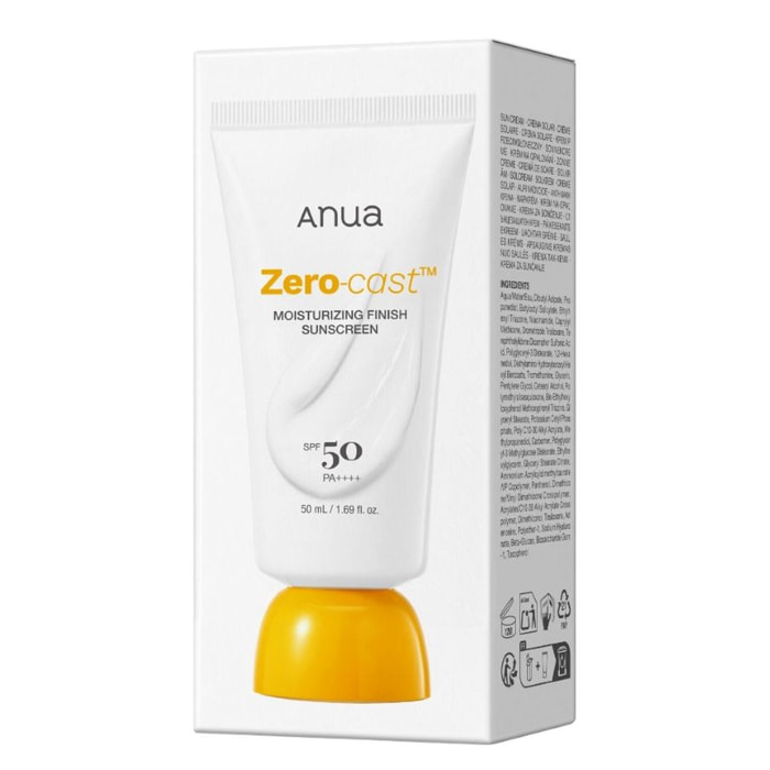 Zero-Cast Moisturizing Finish Sunscreen SPF 50+ - Crème Solaire Légère et Hydratante 50ml