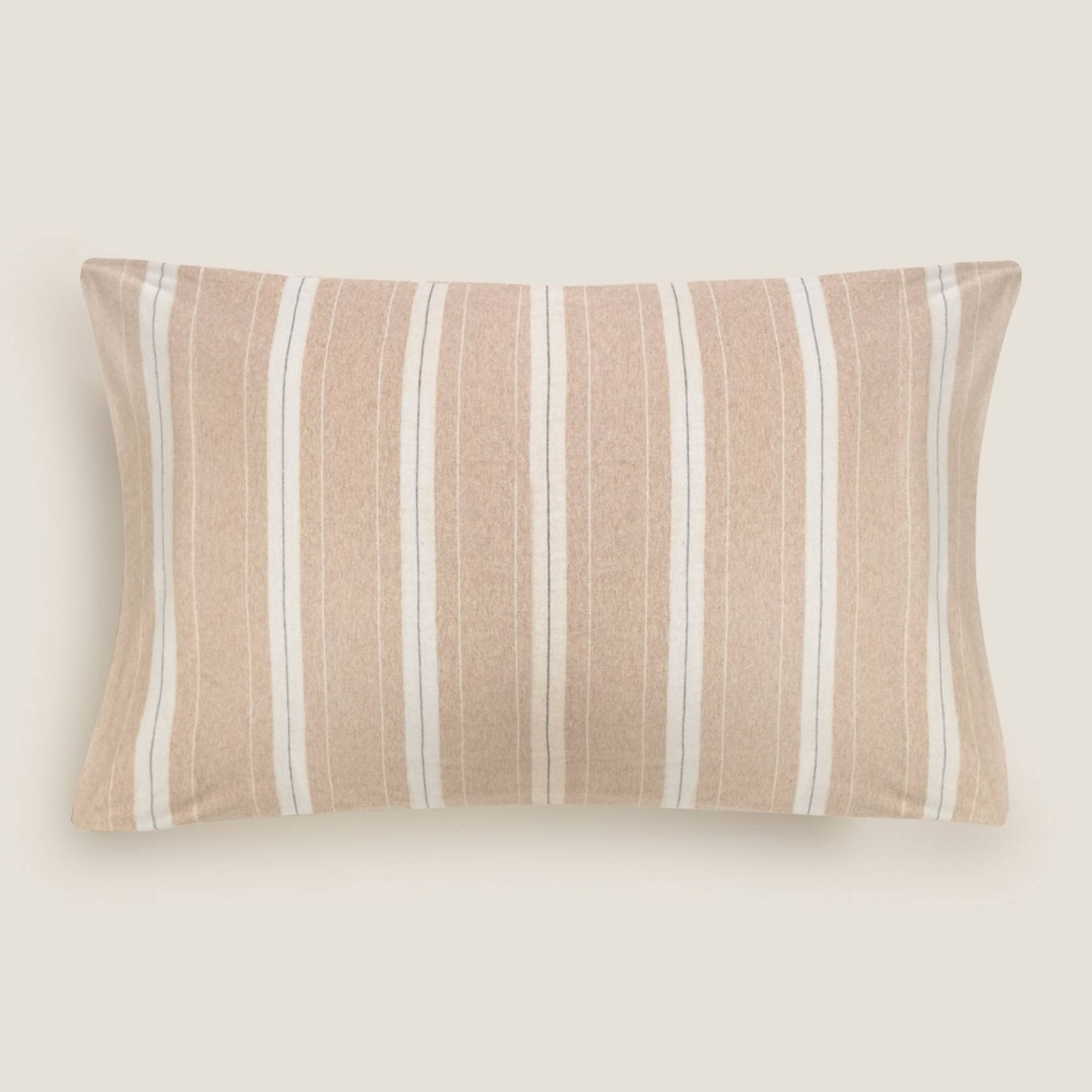 Funda de almohada punto de algodón rayas Punri color beige Punto de algodón