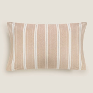 Funda de almohada punto de algodón rayas Punri color beige Punto de algodón