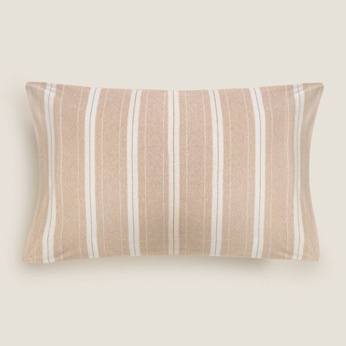 Funda de almohada punto de algodón rayas Punri color beige Punto de algodón