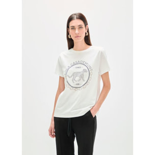 maglietta a forma di anello con strass