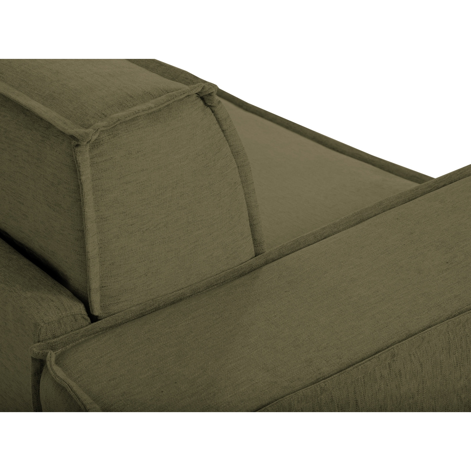 Canapé convertible "Olympe" 4 places en tissu structurel vert olive foncé