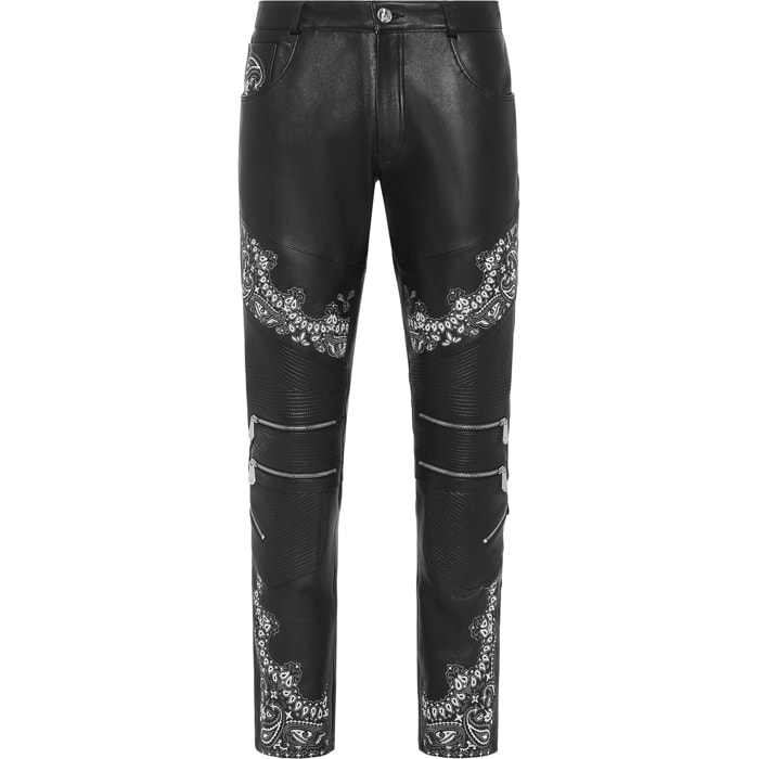 PHILIPP PLEIN Pantalones de cuero PAISLEY