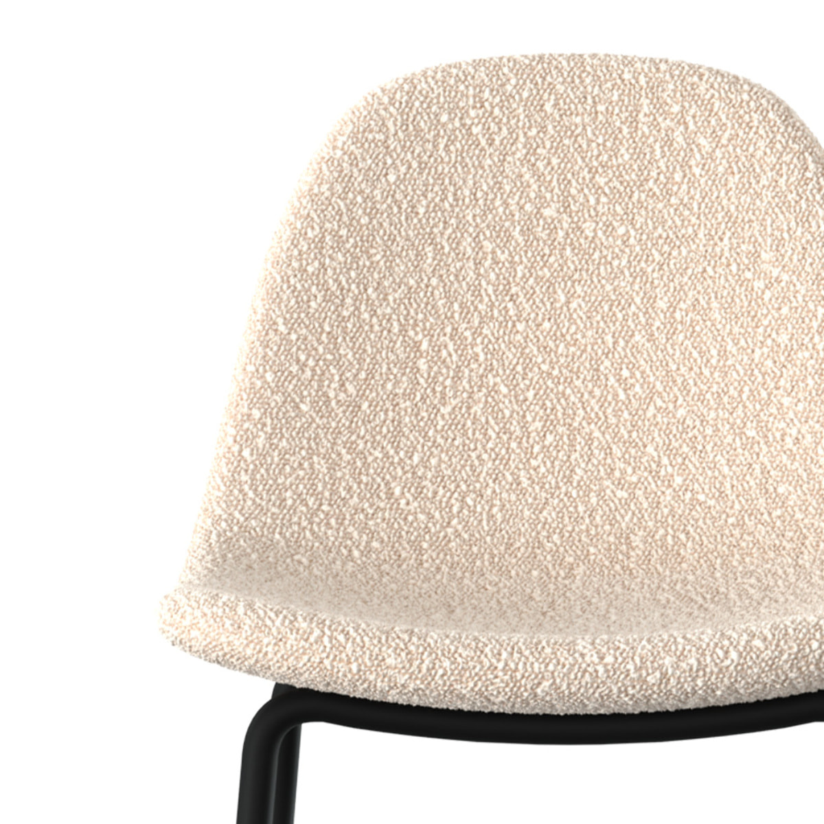 Lot de 2 chaises pour îlot central 65.5 cm en tissu bouclette beige - Henrik