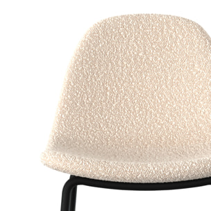 Lot de 2 chaises pour îlot central 65.5 cm en tissu bouclette beige - Henrik