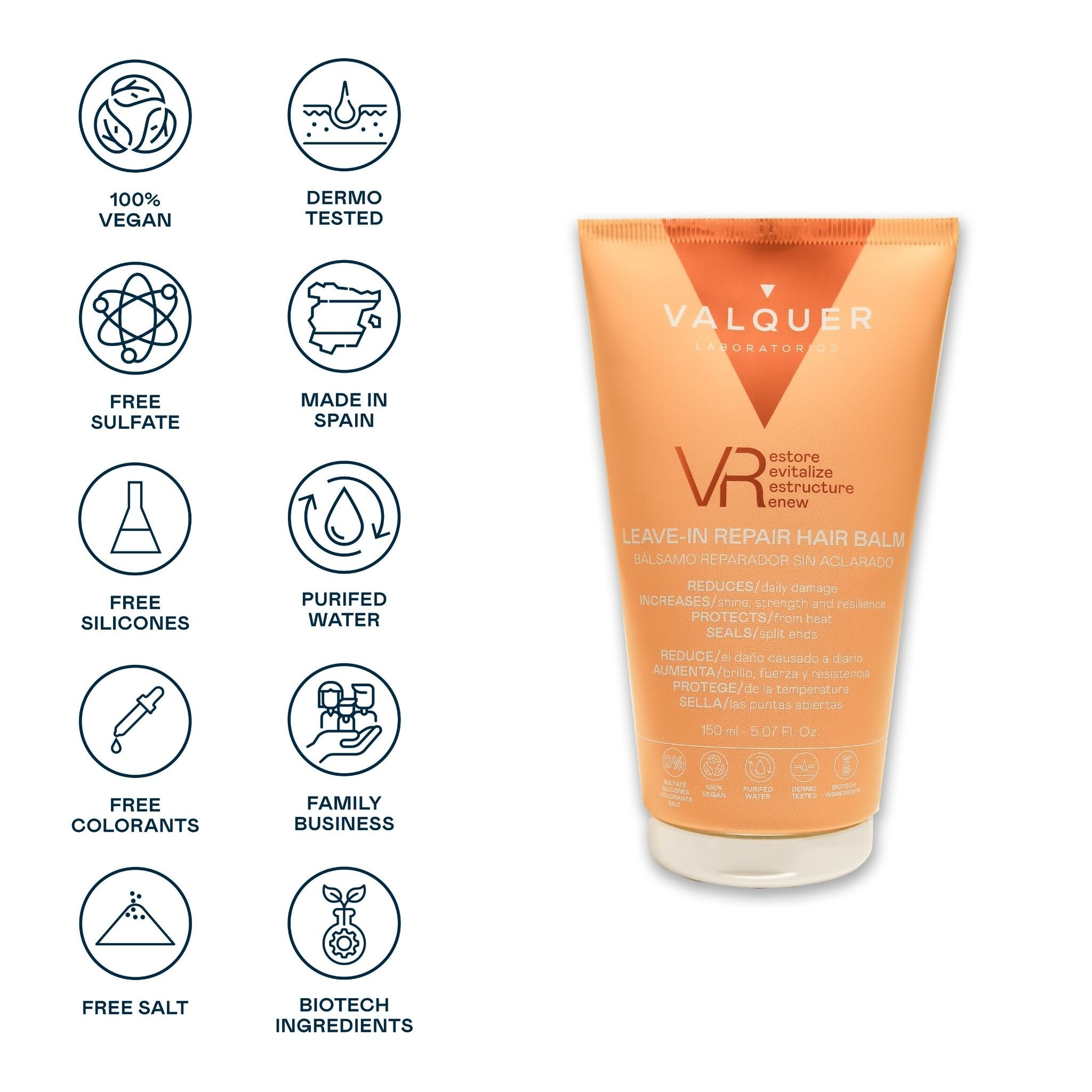 Valquer VR Bálsamo Acondicionador Sin Aclarado Reparador - 40 ml
