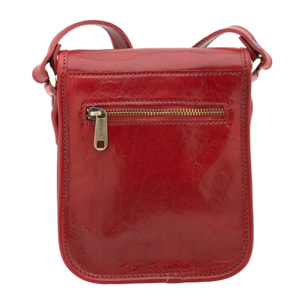 Borsa a tracolla da uomo in vera pelle - Modello False - Made in Italy - 20.0 x 16.5 x 10.0 cm