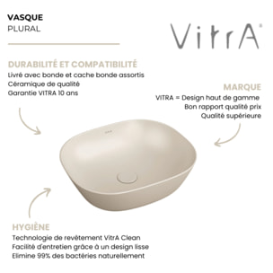 Vasque à poser rectangulaire Plural sable