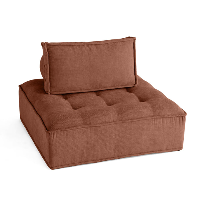 Marisol - module d'assise - velours texturé - Terracotta