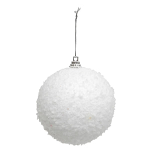 Lot de 8 boules neige D.8cm polystyrène blanc