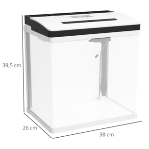 Acuario de Cristal de 28L Pecera Pequeña con Sistema de Filtro Iluminación LED Bomba de Agua 38x26x39,5 cm Blanco