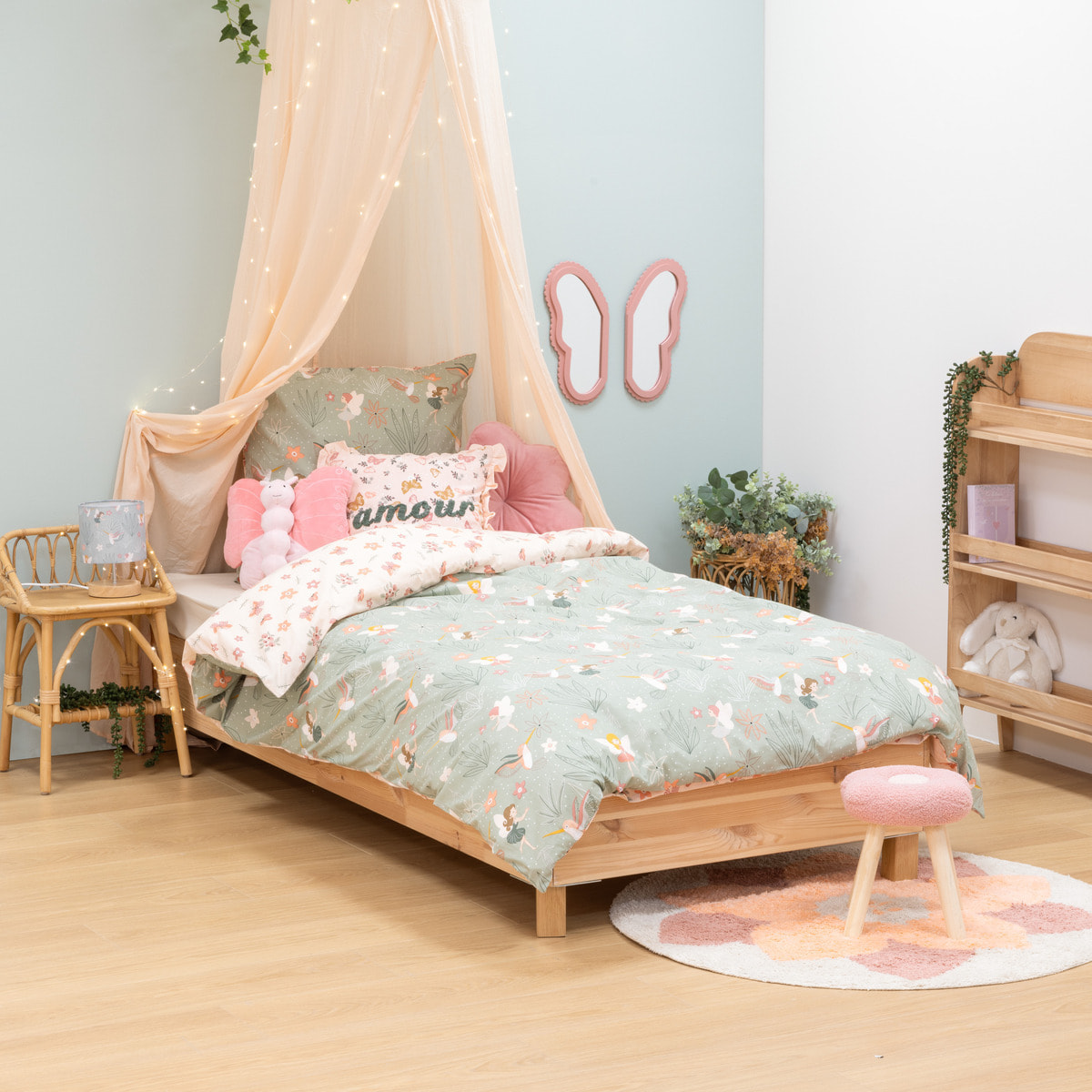 Parure de lit imprimée fée 140x 200cm