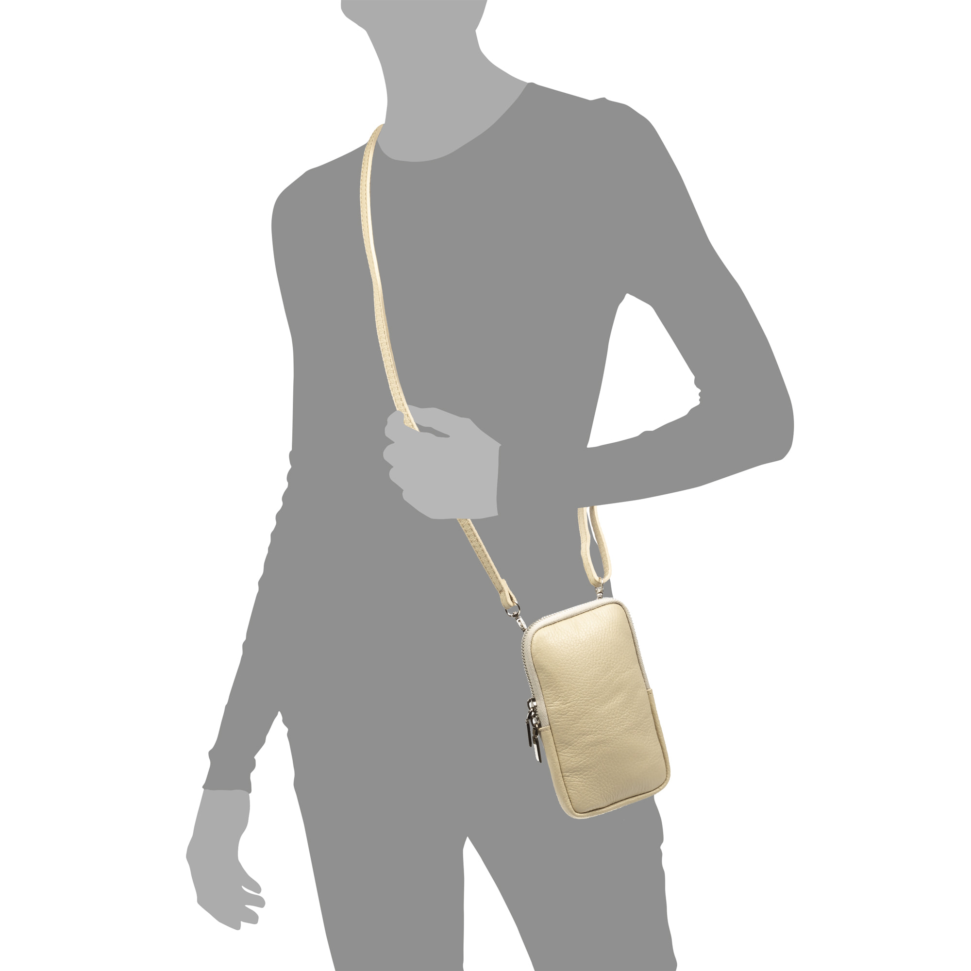 Albaredo Bolso bandolera de mujer de piel auténtica acabado Dollaro