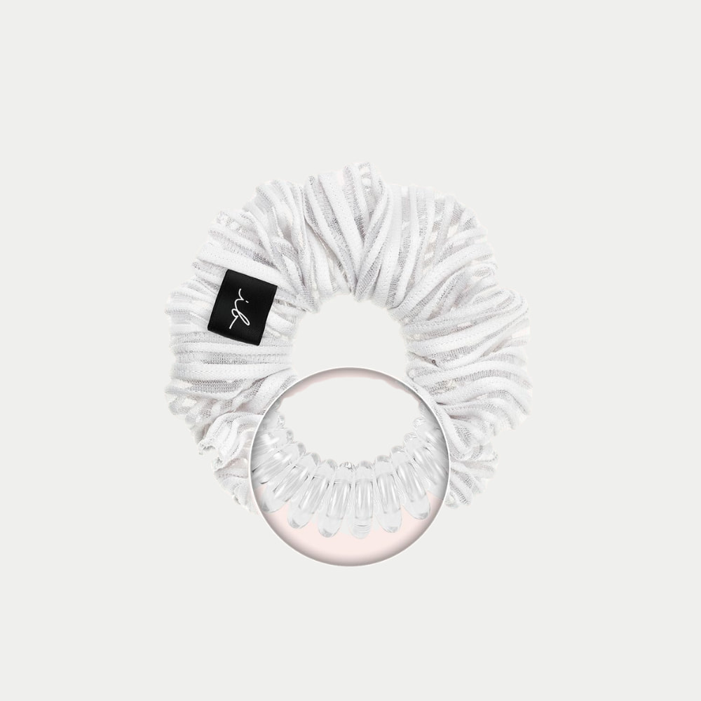 Sprunchie Extra Hold Pure White – Elastico in tessuto Bianco con spirale interna