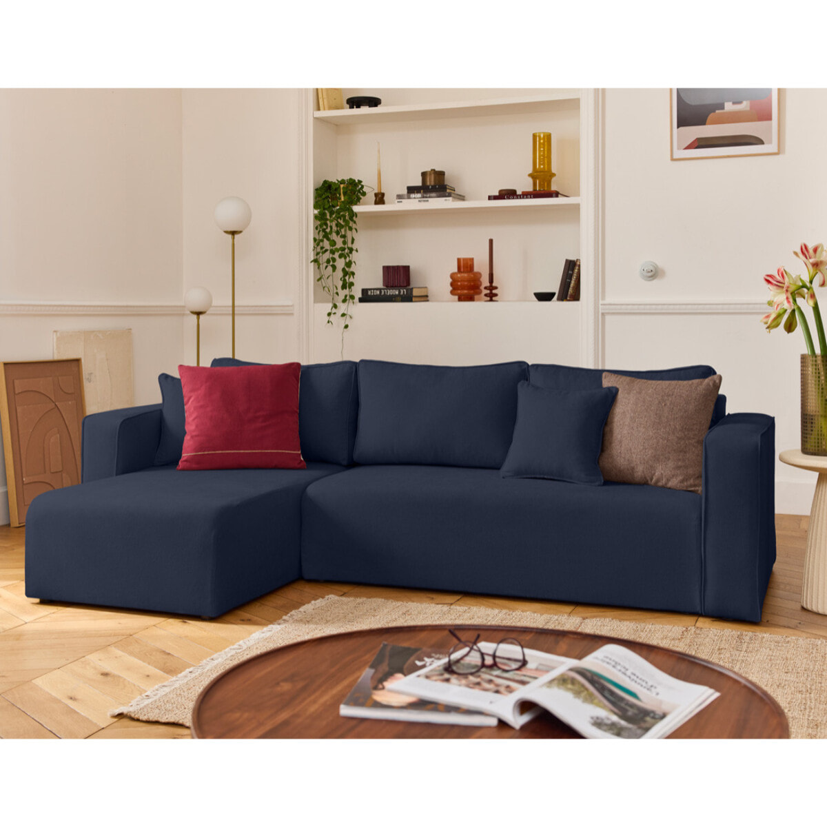 Housse en tissu pour canapé déhoussable Topaze - Bleu marine