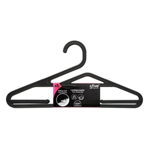 5 cintres antidérapants "Hang'Up" noir L41cm