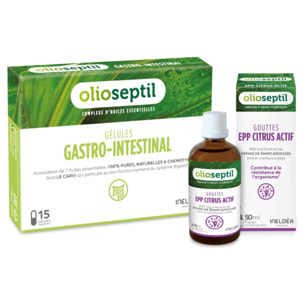 OLIOSEPTIL - Duo Gastro Protect - Gélules Gastro-Intestinal + Gouttes EPP Citrus - Aide à soutenir les défenses naturelles - Participe au bon fonctionnement du système digestif