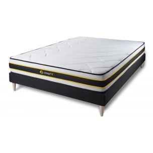 Ensemble matelas FLEXY + sommier kit noir