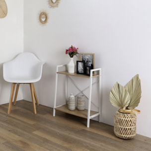 Etagere Bois Et Metal Blanc 70x60x27cm