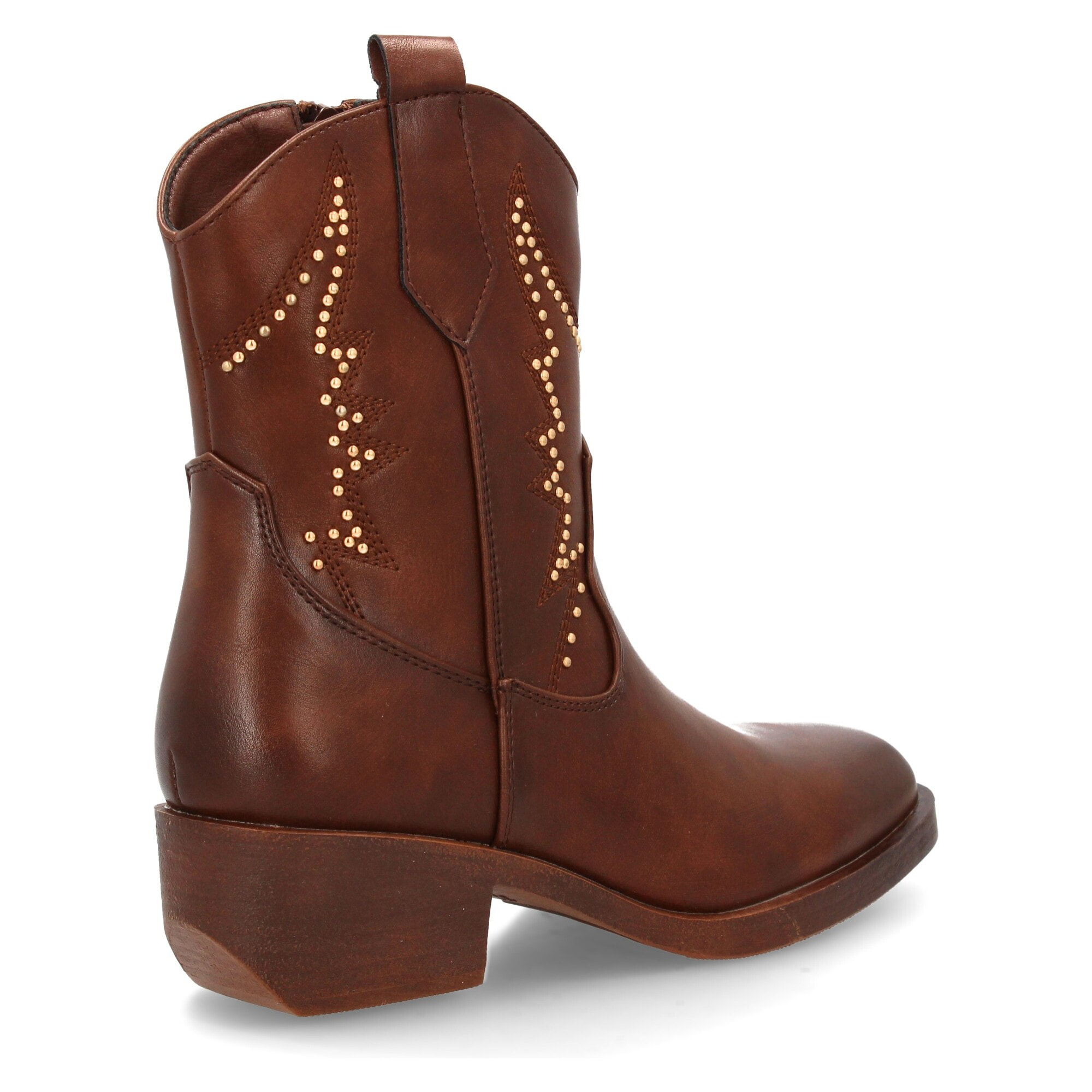 Bota cowboy con diseño de tachuelas.