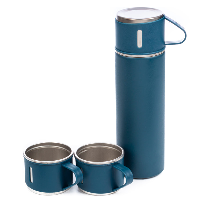 Juego de termo de 500ml y 3 tazas aislantes. Matenimiento de frio y calor de 6 a 12 horas.