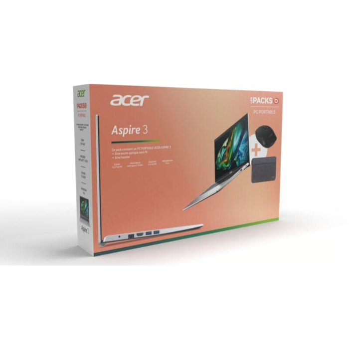 Ordinateur portable ACER Pack Aspire A315-24P-R0JA + Sac + Souris