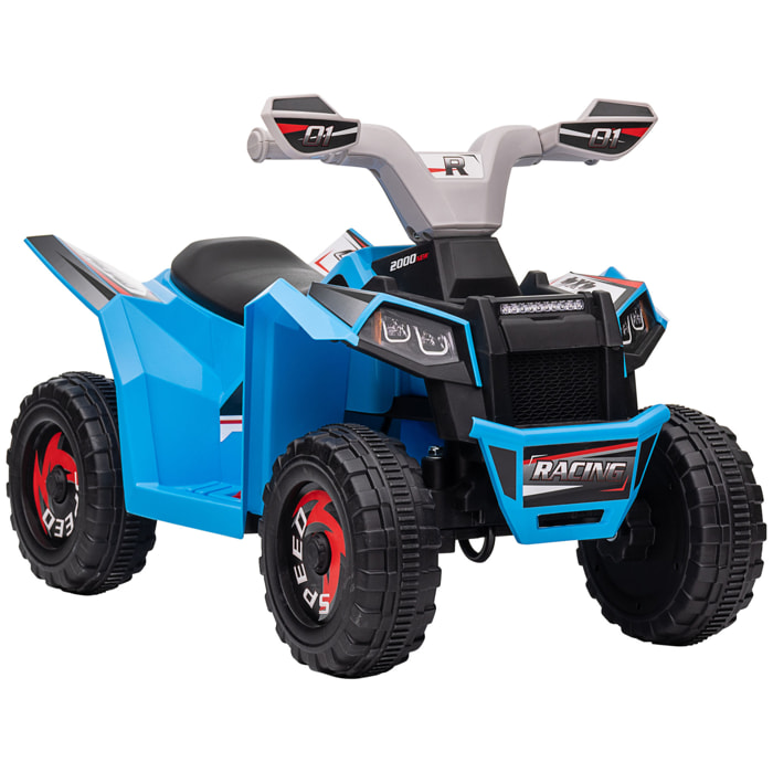 Quad Eléctrico para Niños 6V, Quad para Niños de 18-36 Meses con Avance y Retroceso, Velocidad de 2,5 km/h, Azul