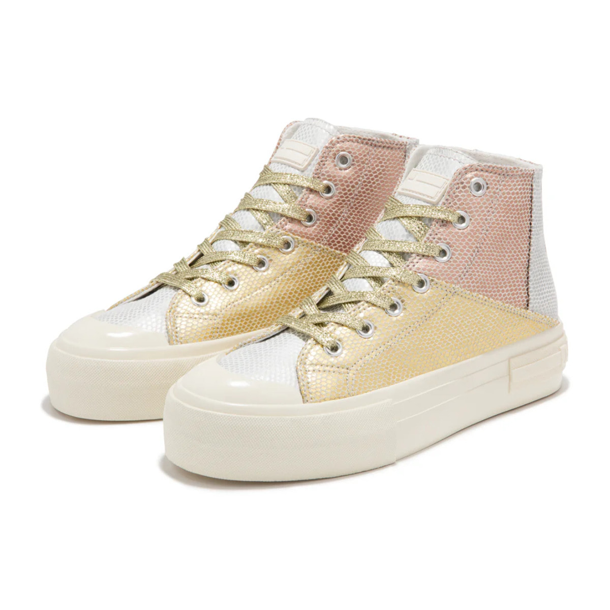 Zapatillas Altas Mujer One Way Patchwork High Oro D.Franklin