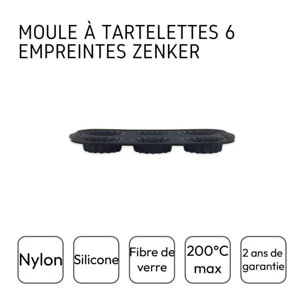 Moule 6 tartelettes 28 x 18 cm Zenker Silicone fibre de verre