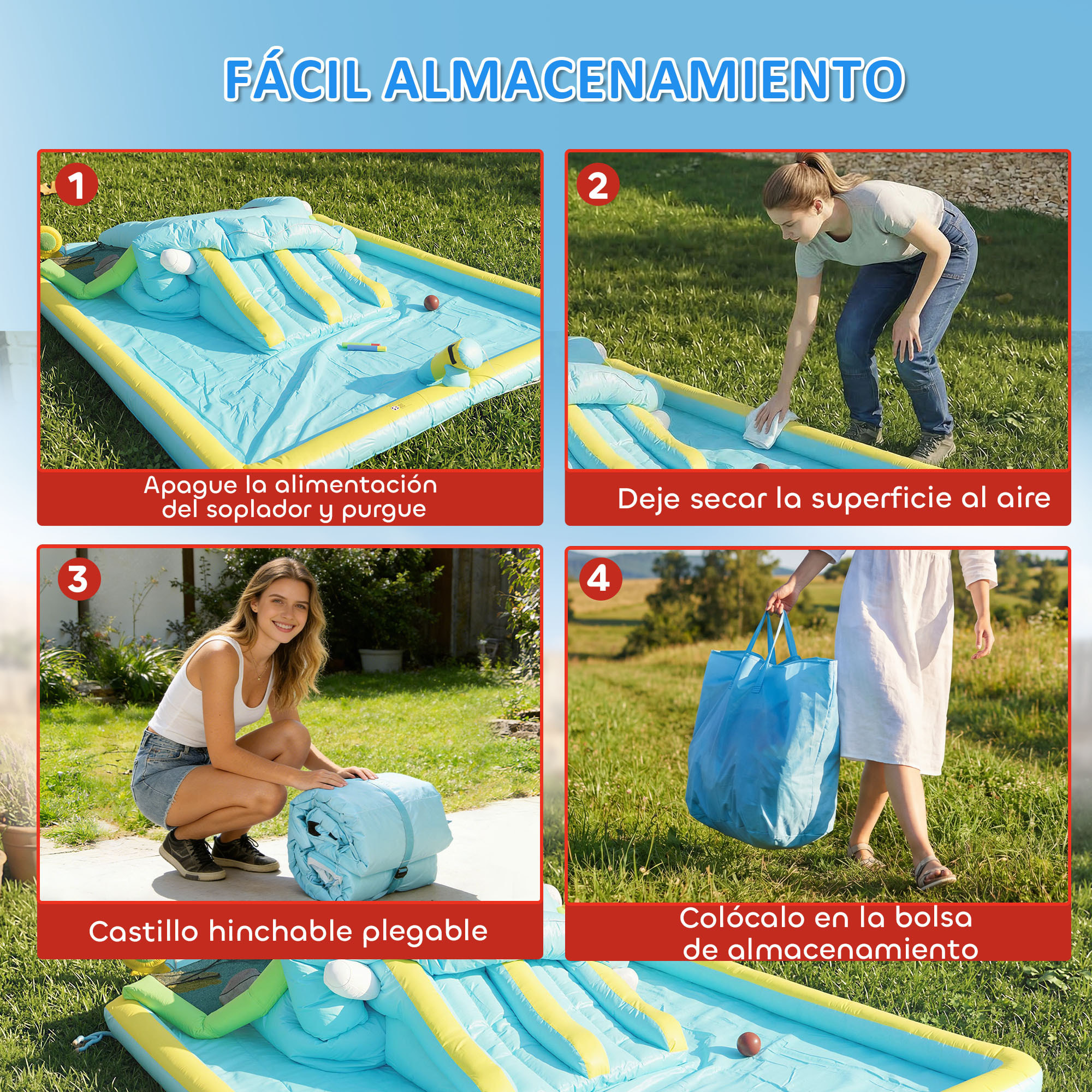 Castillo Hinchable Acuático 7 en 1 con Soplador 450W, Castillo Hinchable para Niños con 2 Toboganes, Trampolín, Piscina, Canasta, Columna de Boxeo, Exterior/Interior, 3-8 Años, 426x360x198 cm
