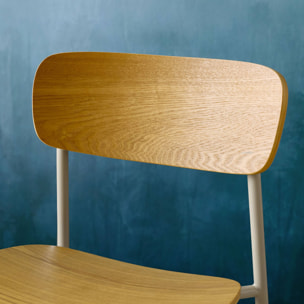 Tabouret de bar vintage métal et contreplaqué 66cm (lot de 2) TOBY