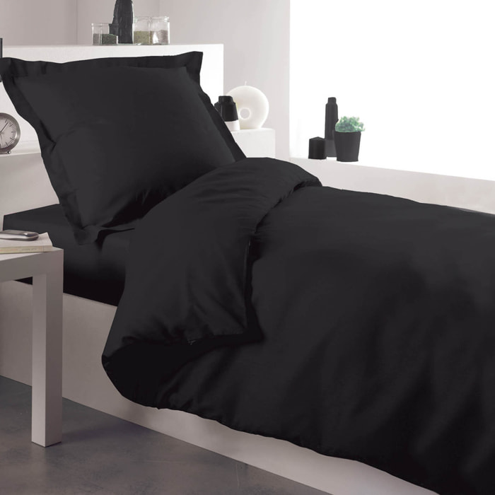 Housse de couette percale 140 x 200 cm unie - Gris anthracite
