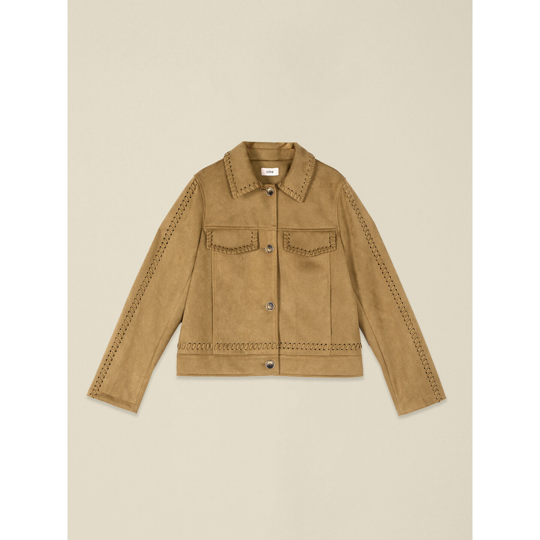 Oltre - Giubbotto con dettaglio impunture - Beige