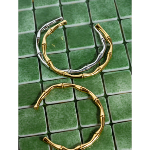 Brazalete Sugarcane Acero Baño Oro