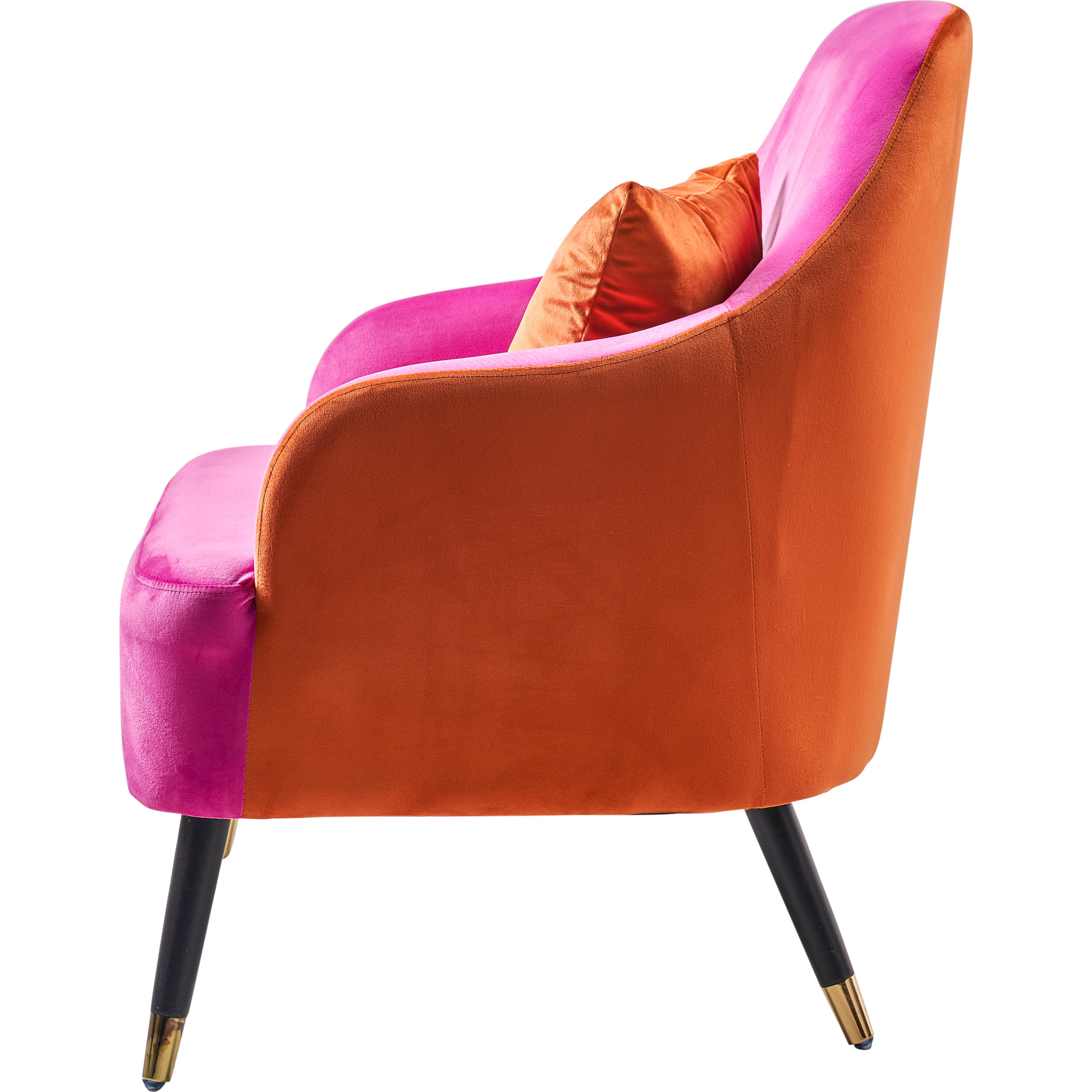 MARIAROSA - POLTRONA DOPPIO COLORE CON CUSCINO ORANGE - misura: 72X77X94 cm