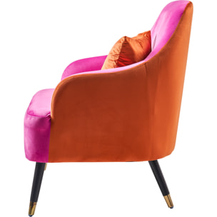 MARIAROSA - POLTRONA DOPPIO COLORE CON CUSCINO ORANGE - misura: 72X77X94 cm