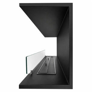 Giove 120 - Camino a Bioetanolo da Incasso Trifacciale 120x50x30 cm con Bruciatore 3lt in Acciaio
