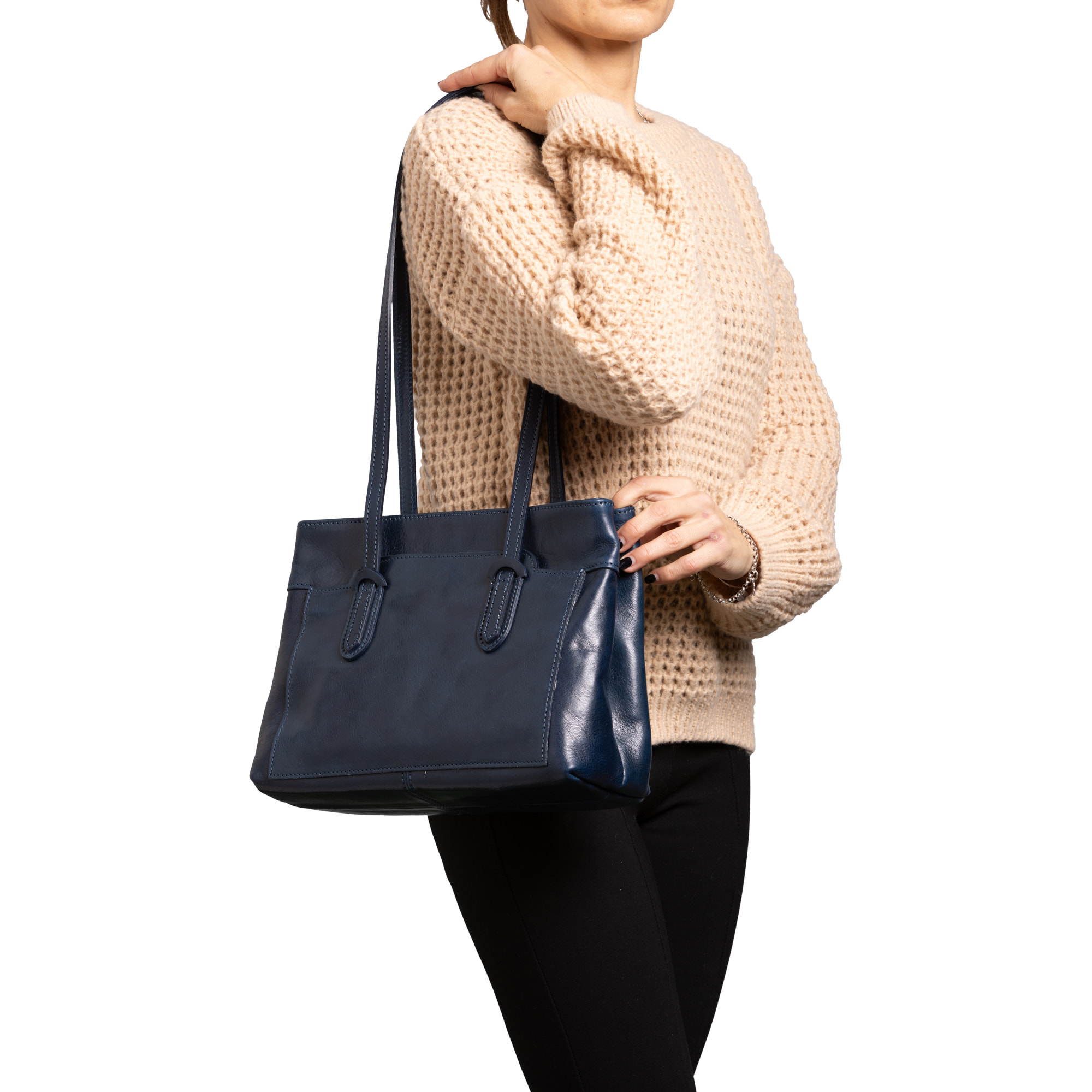 Borsa a spalla  da donna In Vera pelle Made in Italy 23x30x12 cm