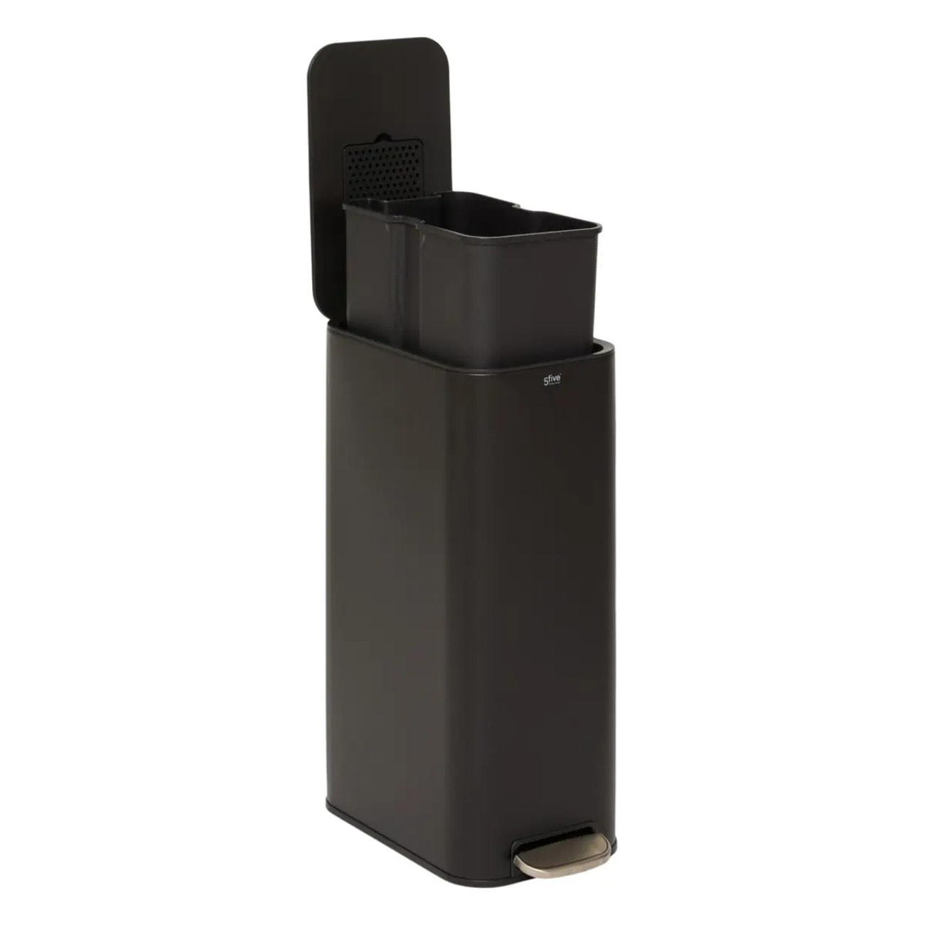 Poubelle slim rectangulaire à pédale Delta 30L noir