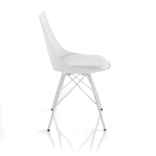 Lot de 2 chaises de salle à manger Tomasucci, KIKI, en polypropylène, blanc, 47 × 53 × 81 cm