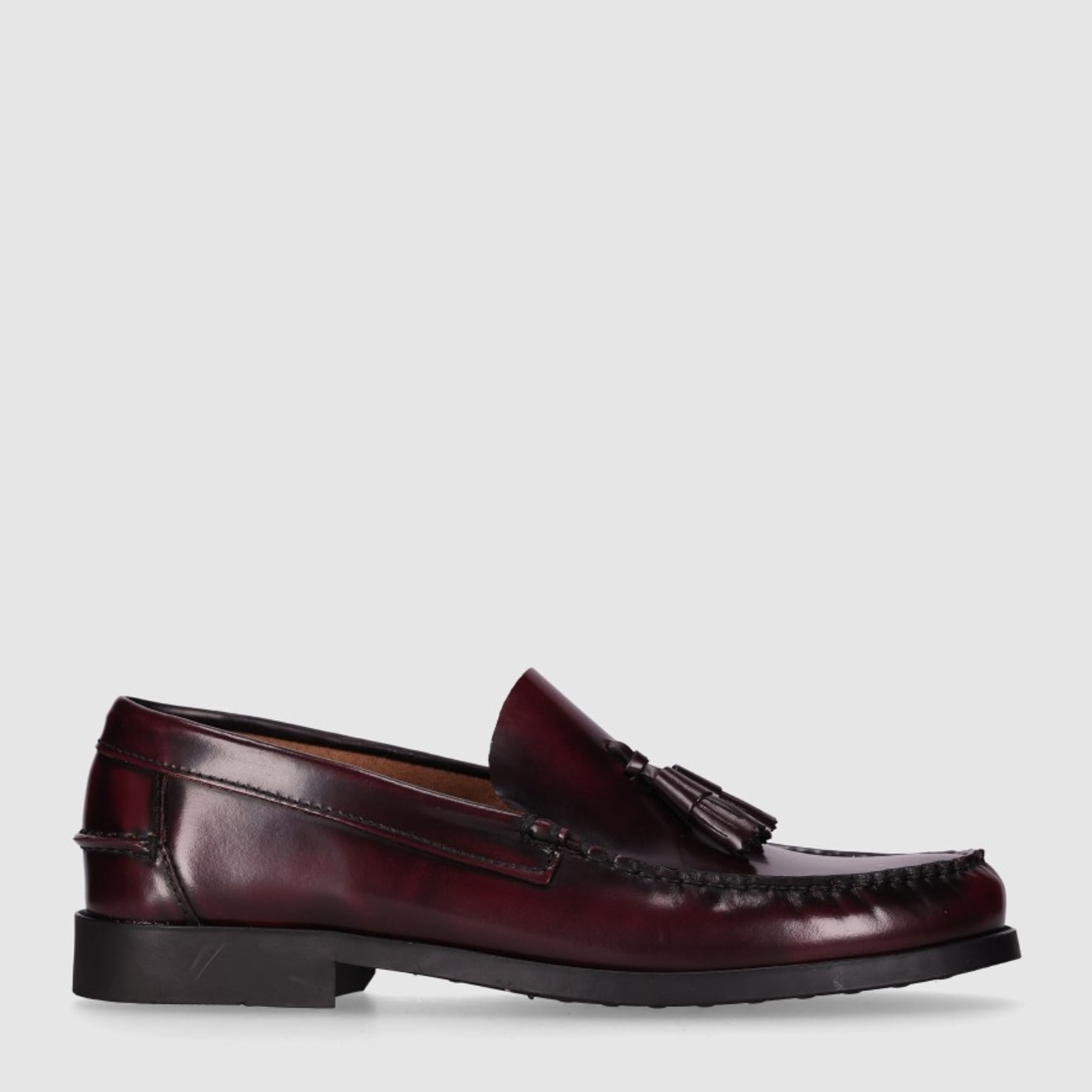 Zapatos de Piel - Burdeos - Tacón: Bajo