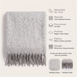 Plaid in poliestere - Grigio chiaro/Grigio scuro
