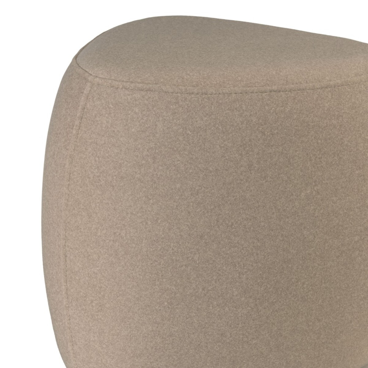 LEOPOLD - Pouf forme galet n°1 en tissu effet velours beige foncé