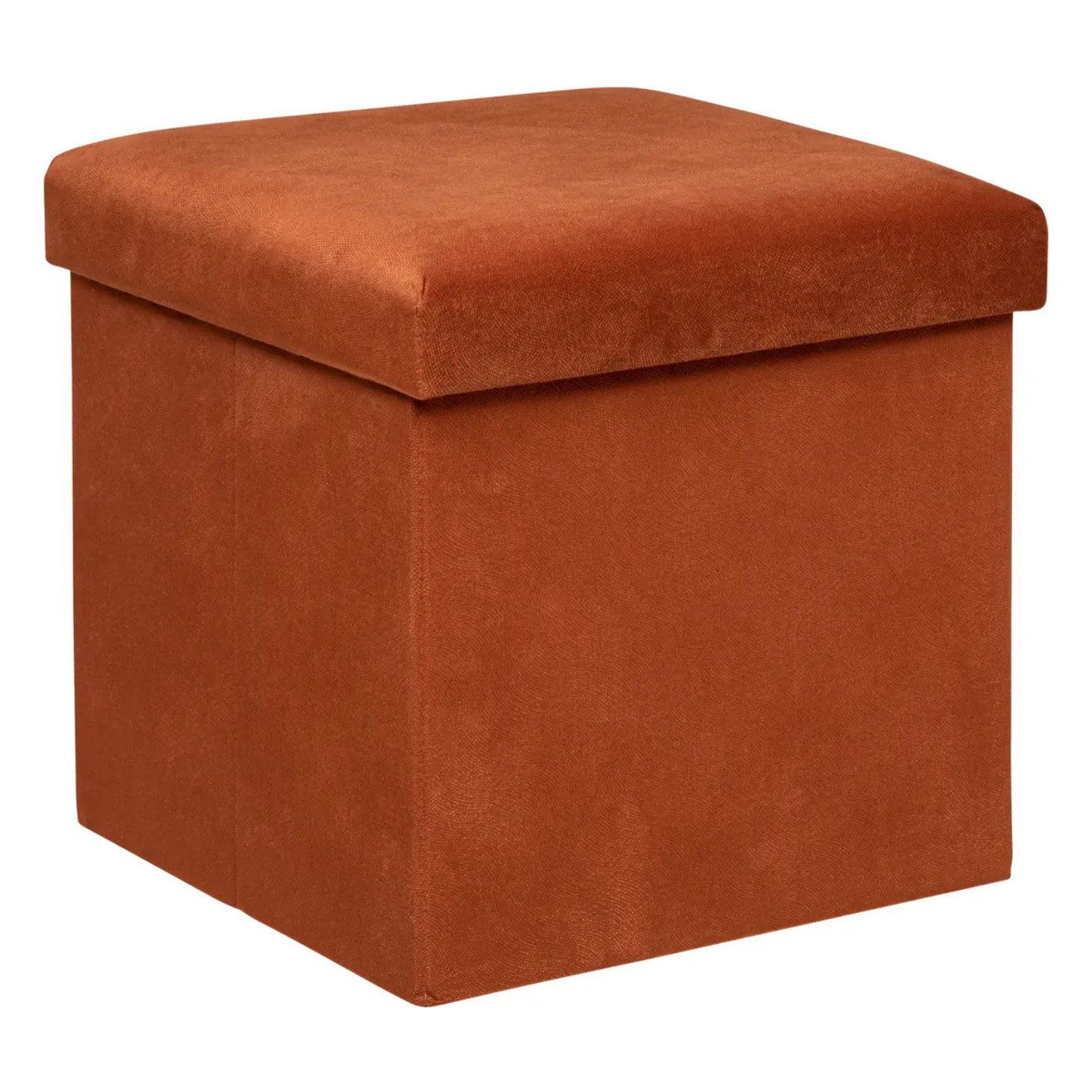 Pouf pliant "Lilou" en velours 38x38cm ambre