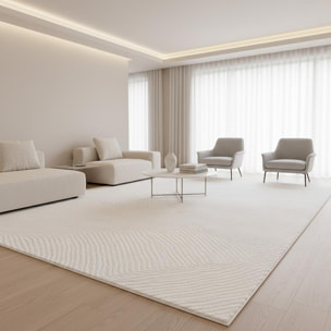 Tapis tissé en relief, JURU motif ton sur ton doux et soyeux