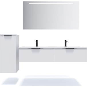 Meuble salle de bain double vasque 2 tiroirs - SOHO