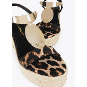 Sandali con tacco alto sparto e dettaglio metallico