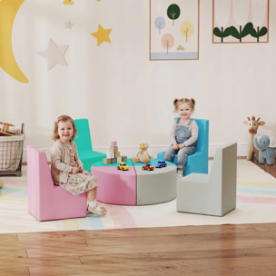 Parcours motricité bébé 8 pcs ensemble table et chaises enfant 2 en 1